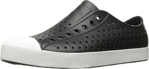 NATIVE SHOES, JEFFERSON, LIGHTWEIGHT SNEAKER FOR ADULTS, JIFFY BLACK/SHELL WHITE
